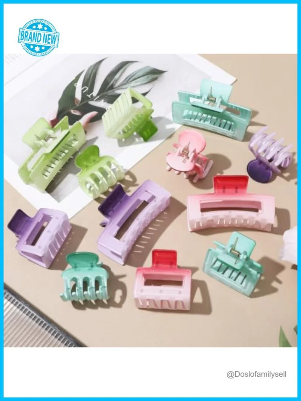 12 Pcs Hair Claw Clips Set - Durable Plastic Spring Clips for All Hair Types